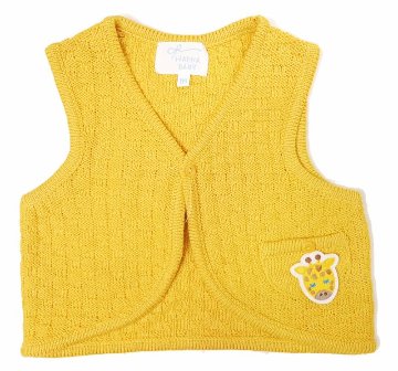 hakka baby「取り外し可能アニマルワッペン付きニットベスト」(70-80cm） 【メール便送料無料】の画像