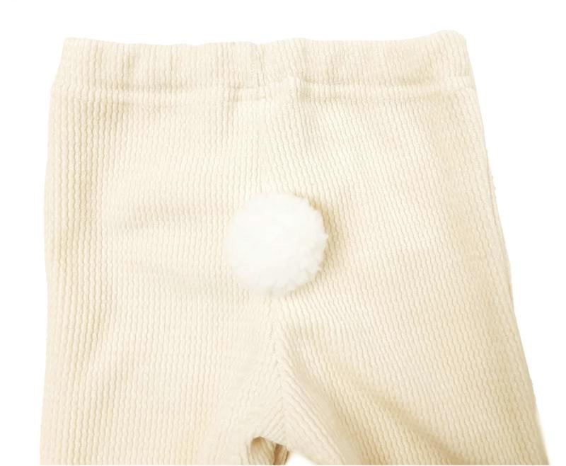 hakka baby「ポンポンしっぽ付きニットコールスパッツ」(70-80cm） 【メール便送料無料】の画像