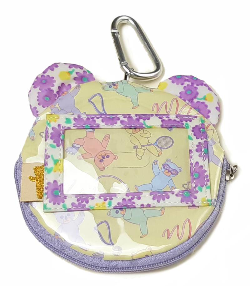 fafa「LEA スパンコール入りクマちゃんフェイスパスケース」（F）メール便送料198円対応可の画像