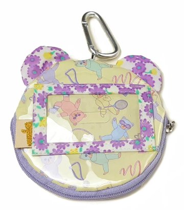 fafa「LEA スパンコール入りクマちゃんフェイスパスケース」（F）メール便送料198円対応可の画像