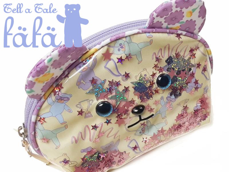 fafa「FUNFETTI スパンコール入りクマちゃんフェイスポーチ」（F）の画像