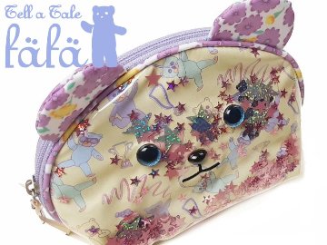 fafa「FUNFETTI スパンコール入りクマちゃんフェイスポーチ」（F）の画像