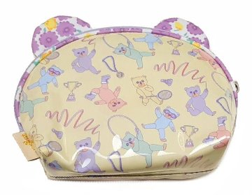 fafa「FUNFETTI スパンコール入りクマちゃんフェイスポーチ」（F）の画像