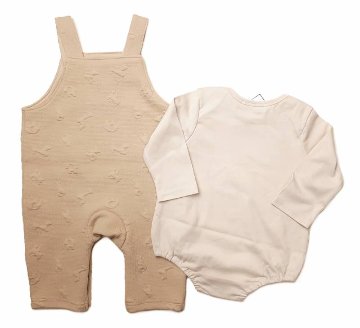 SLAP SLIP 「リボンタイPtボディミニ+キルトサロペット2点セット」(70-80cm) 【メール便対応可】の画像