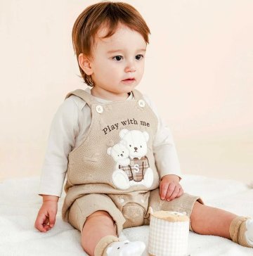 SLAP SLIP 「リボンタイPtボディミニ+キルトサロペット2点セット」(70-80cm) 【メール便対応可】の画像