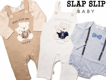 SLAP SLIP 「リボンタイPtボディミニ+キルトサロペット2点セット」(70-80cm) 【メール便対応可】の画像