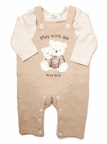 SLAP SLIP 「リボンタイPtボディミニ+キルトサロペット2点セット」(70-80cm) 【メール便対応可】の画像