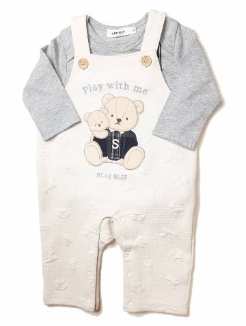 SLAP SLIP 「リボンタイPtボディミニ+キルトサロペット2点セット」(70-80cm) 【メール便対応可】の画像