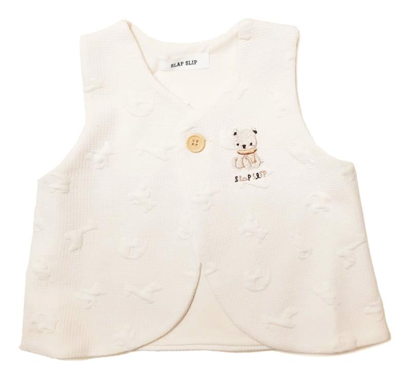 SLAP SLIP 「アニマルトーイ キルトくまちゃん刺繍ベスト」F(70-80cm) 【メール便対応可】の画像
