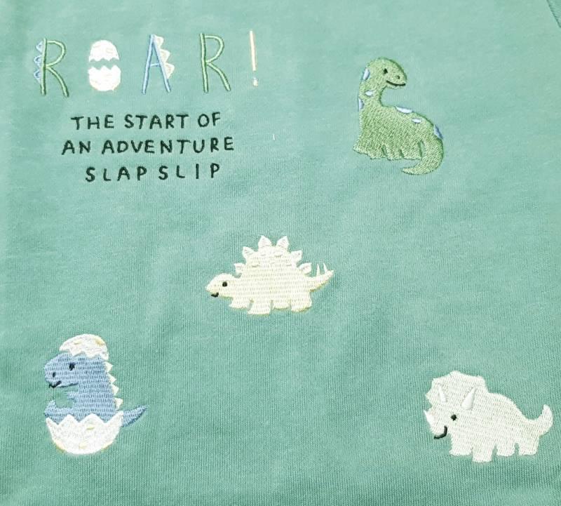 SLAP SLIP(スラップスリップ) 「恐竜刺繍＆背びれ付きミニ裏毛長袖Tシャツ」F(70-80cm)  メール便対応の画像