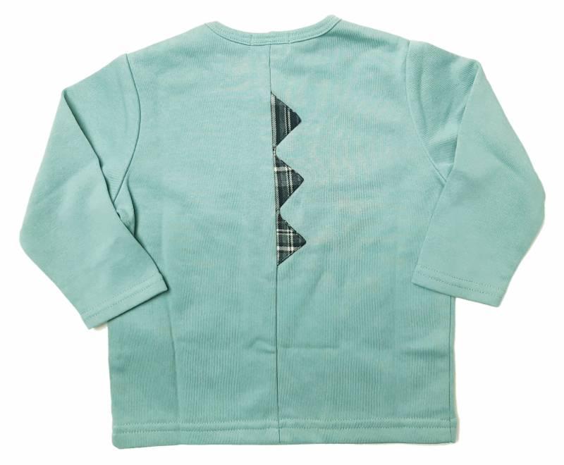 SLAP SLIP(スラップスリップ) 「恐竜刺繍＆背びれ付きミニ裏毛長袖Tシャツ」F(70-80cm)  メール便対応の画像