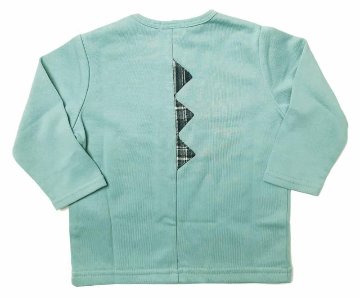 SLAP SLIP(スラップスリップ) 「恐竜刺繍＆背びれ付きミニ裏毛長袖Tシャツ」F(70-80cm)  メール便対応の画像