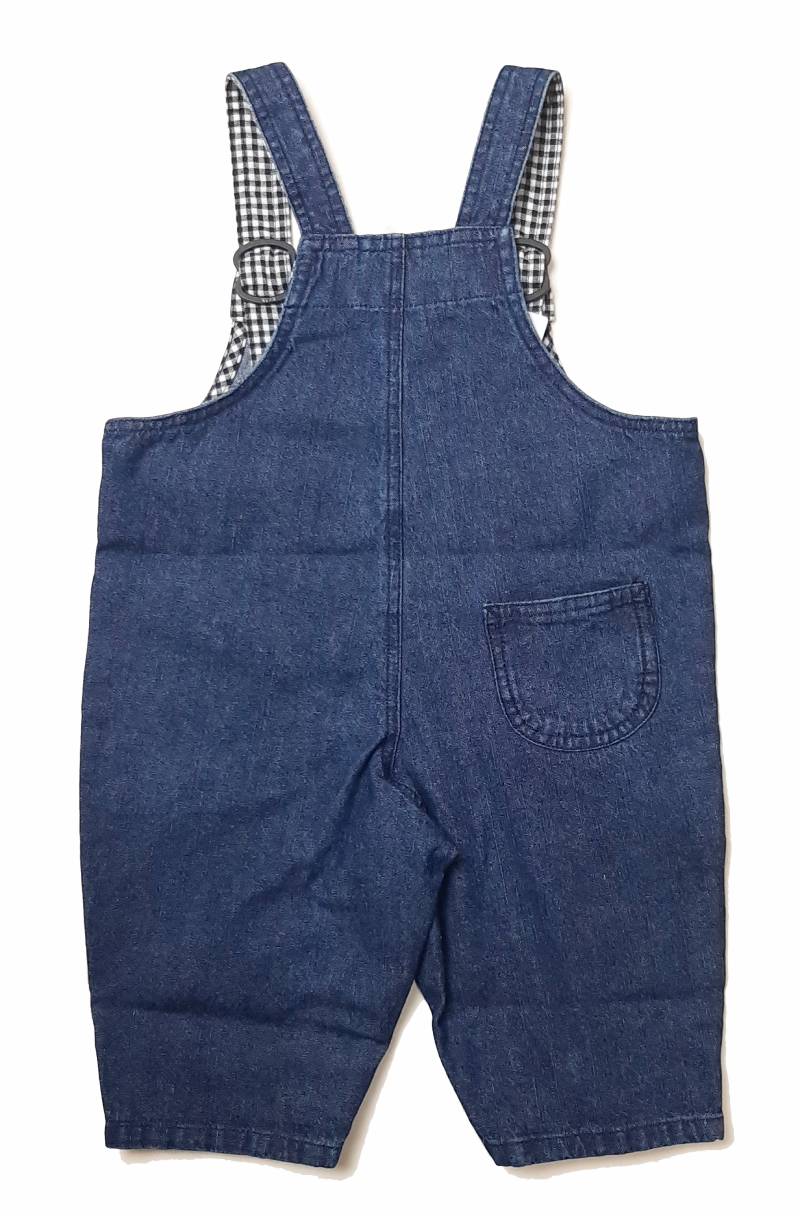 SLAP SLIP(スラップスリップ) 「デニムポケット付き裏ギンガムサロペット」F(70-80cm) メール便対応の画像