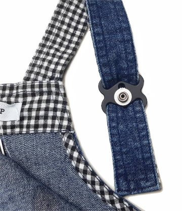 SLAP SLIP(スラップスリップ) 「デニムポケット付き裏ギンガムサロペット」F(70-80cm) メール便対応の画像