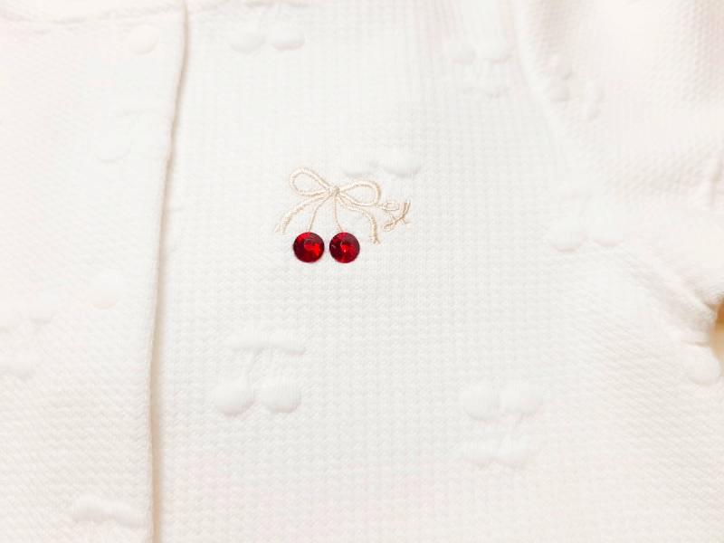 SLAP SLIP(スラップスリップ) 「裾フリルさくらんぼキルトベビージャケット」F(70-80cm)  メール便対応の画像