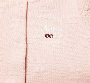 SLAP SLIP(スラップスリップ) 「裾フリルさくらんぼキルトベビージャケット」F(70-80cm)  メール便対応の画像