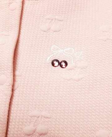 SLAP SLIP(スラップスリップ) 「裾フリルさくらんぼキルトベビージャケット」F(70-80cm)  メール便対応の画像