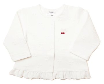 SLAP SLIP(スラップスリップ) 「裾フリルさくらんぼキルトベビージャケット」F(70-80cm)  メール便対応の画像