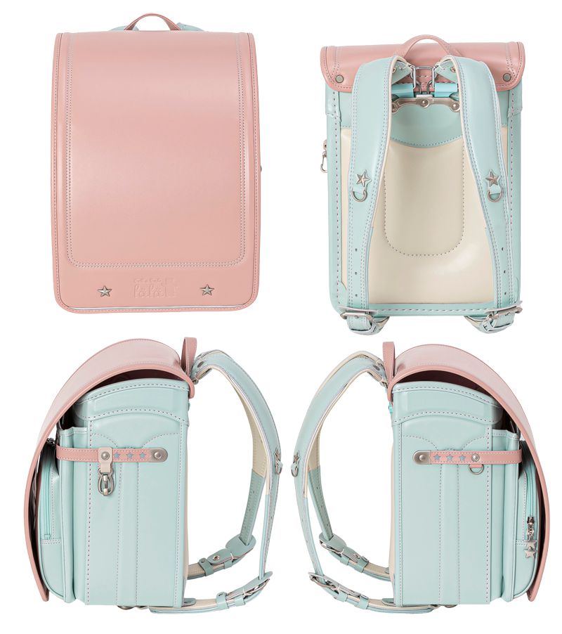 fafaランドセル2025年「クラリーノ キューブ型 PEACH×MINT GREEN (20th COLOR)」 【当店だけのオリジナルダブル特典付】の画像