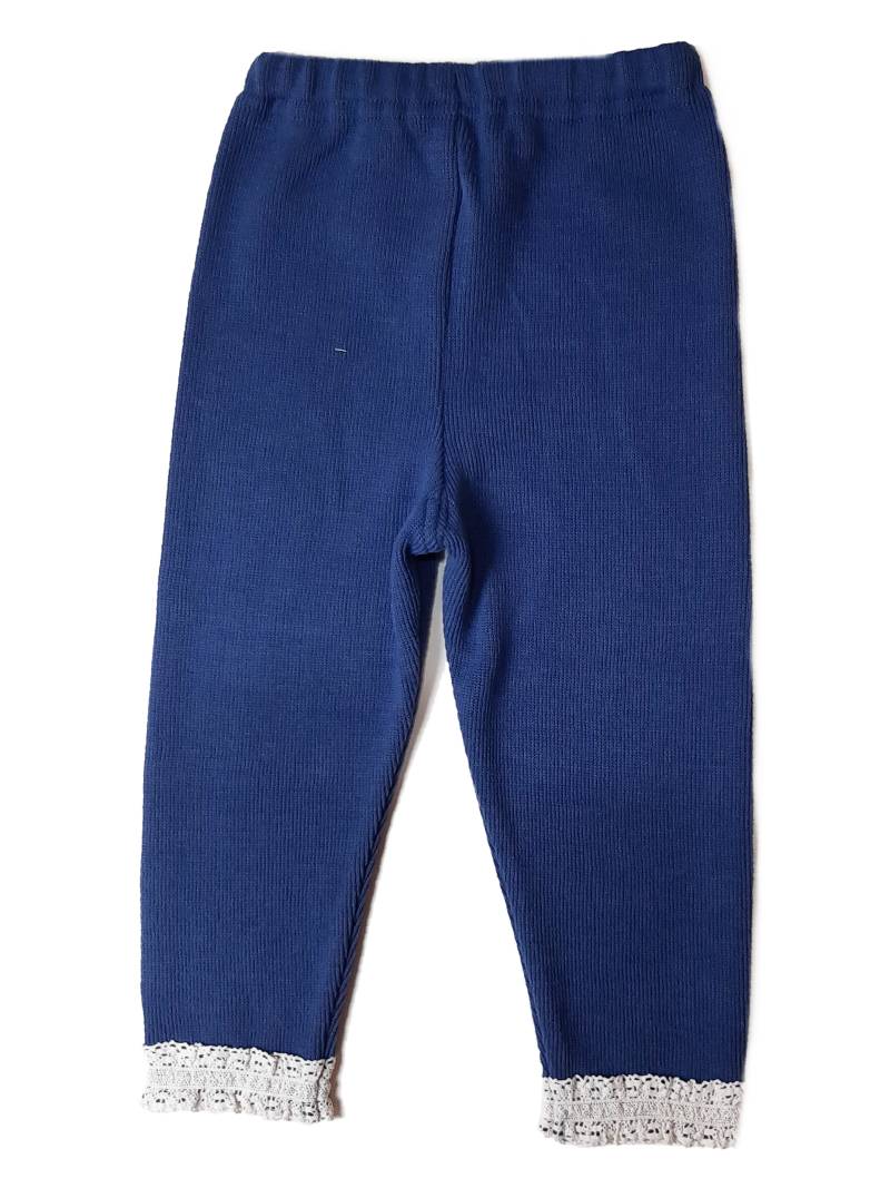 Souris(スーリー)「裾レース＆お花モチーフ付き スパッツ」（80-120cm） 【メール便送料無料】の画像