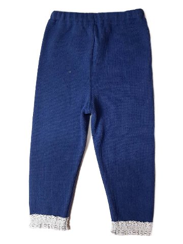 Souris(スーリー)「裾レース＆お花モチーフ付き スパッツ」（80-120cm） 【メール便送料無料】の画像