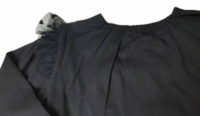 nino「ハートチュールフリル長袖Tシャツ」(100-140cm) 【 メール便送料無料】の画像