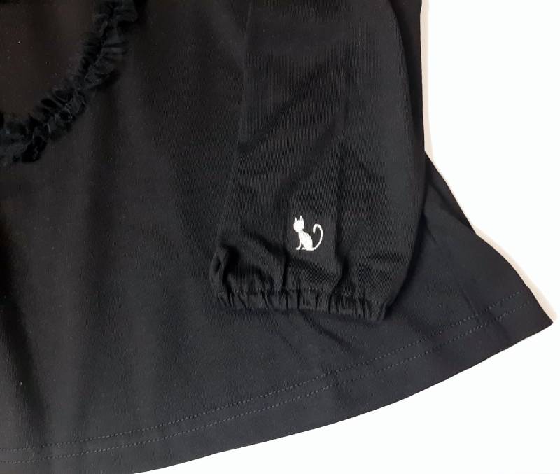 nino「ハートチュールフリル長袖Tシャツ」(100-140cm) 【 メール便送料無料】の画像