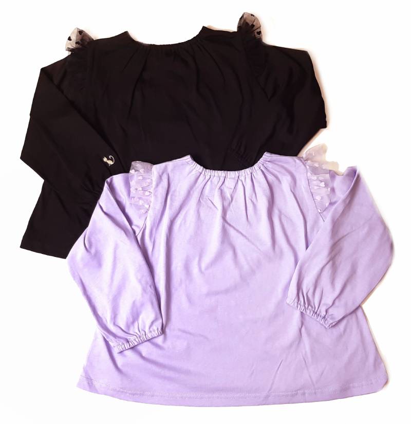 nino「ハートチュールフリル長袖Tシャツ」(100-140cm) 【 メール便送料無料】の画像