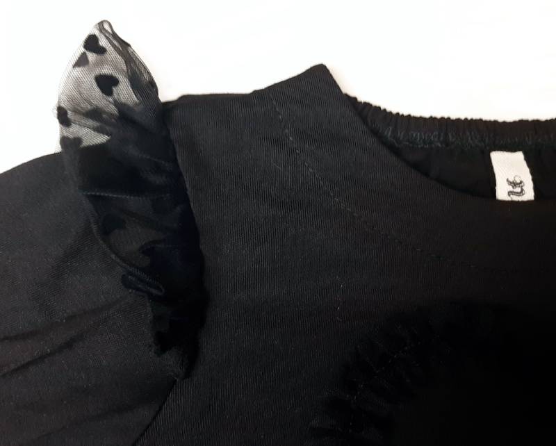 nino「ハートチュールフリル長袖Tシャツ」(100-140cm) 【 メール便送料無料】の画像