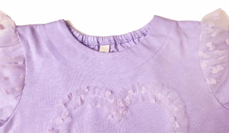 nino「ハートチュールフリル長袖Tシャツ」(100-140cm) 【 メール便送料無料】の画像