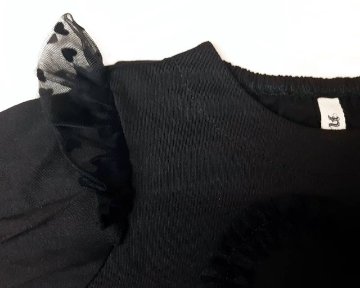 nino「ハートチュールフリル長袖Tシャツ」(100-140cm) 【 メール便送料無料】の画像