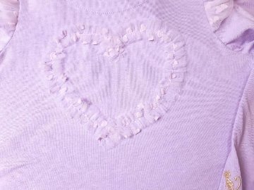 nino「ハートチュールフリル長袖Tシャツ」(100-140cm) 【 メール便送料無料】の画像