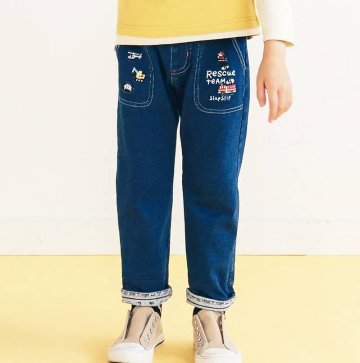 SLAP SLIP(スラップスリップ) 「働く自動車刺繍デニムニットパンツ」(80-130cm) 【メール便送料198円対応】の画像