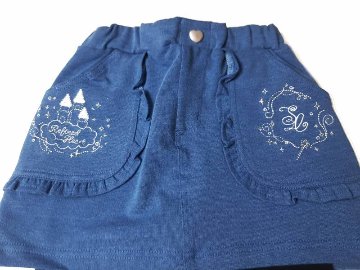 SLAP SLIP(スラップスリップ) 「フリルポケット付きデニムニットスカッツ」(80-120cm) 【メール便送料198円対応】の画像