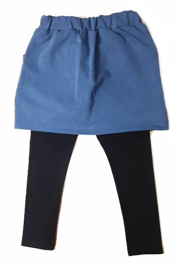 SLAP SLIP(スラップスリップ) 「フリルポケット付きデニムニットスカッツ」(80-120cm) 【メール便送料198円対応】の画像