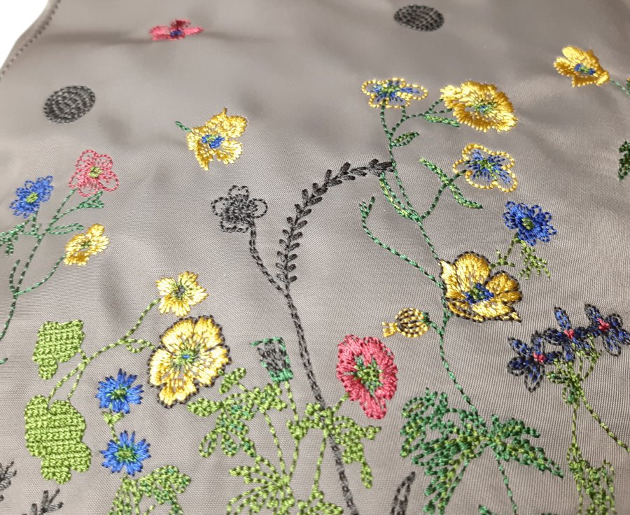 SUPER HAKKA glanta 「フラワー&ドット刺繍ラウンドリュック」Fの画像