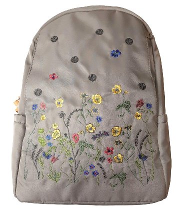 SUPER HAKKA glanta 「フラワー&ドット刺繍ラウンドリュック」Fの画像