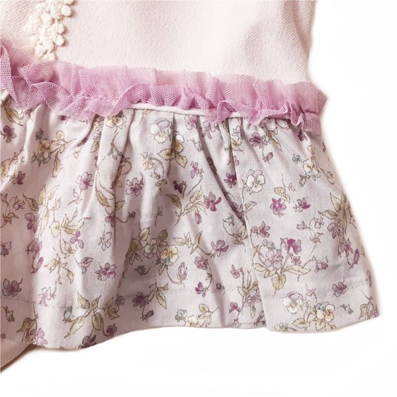 Souris (スーリー) 「フラワープリント切り替え長袖 ミルキースーツ