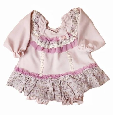 Souris (スーリー) 「フラワープリント切り替え長袖 ミルキースーツ