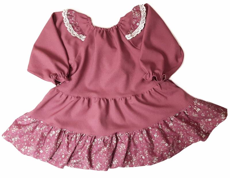 Souris (スーリー) 「フラワープリント切り替え長袖ワンピース」（100-120cm）送料無料の画像