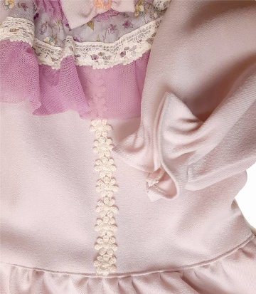 Souris (スーリー) 「フラワープリント切り替え長袖ワンピース」（100-120cm）送料無料の画像