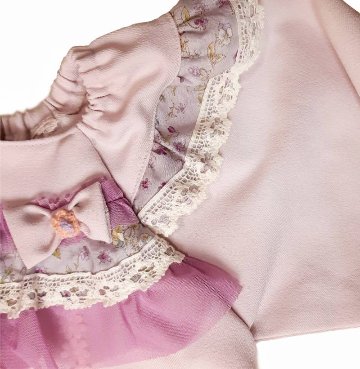 Souris (スーリー) 「フラワープリント切り替え長袖ワンピース」（100-120cm）送料無料の画像