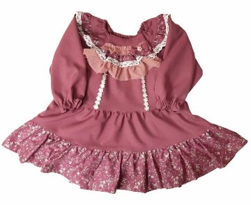 Souris (スーリー) 「フラワープリント切り替え長袖ワンピース」（100-120cm）送料無料の画像