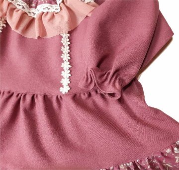 Souris (スーリー) 「フラワープリント切り替え長袖ワンピース」（100-120cm）送料無料の画像