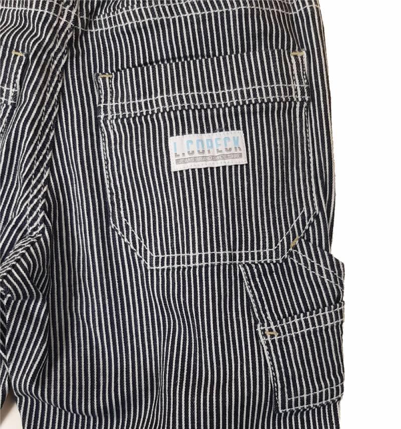 L.COPECK（エルコペック）「ストライプデニムペインターパンツ」(90-140cm) 【メール便送料198円対応可】の画像