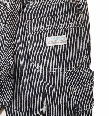 L.COPECK（エルコペック）「ストライプデニムペインターパンツ」(90-140cm) 【メール便送料198円対応可】の画像