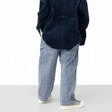 L.COPECK（エルコペック）「ストライプデニムペインターパンツ」(90-140cm) 【メール便送料198円対応可】の画像