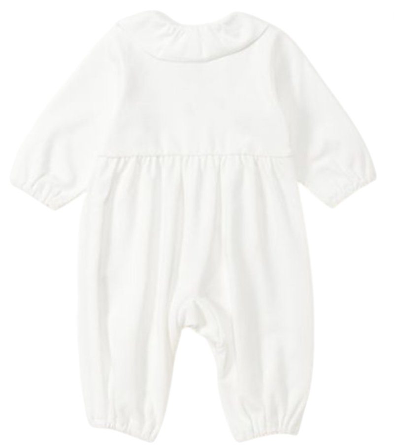 hakka baby 「ストレッチスムースフラワー刺繍長袖カバーオール」（70cm） 【送料無料】の画像