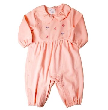 hakka baby 「ストレッチスムースフラワー刺繍長袖カバーオール」（70cm） 【送料無料】の画像