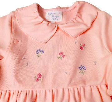 hakka baby 「ストレッチスムースフラワー刺繍長袖カバーオール」（70cm） 【送料無料】の画像